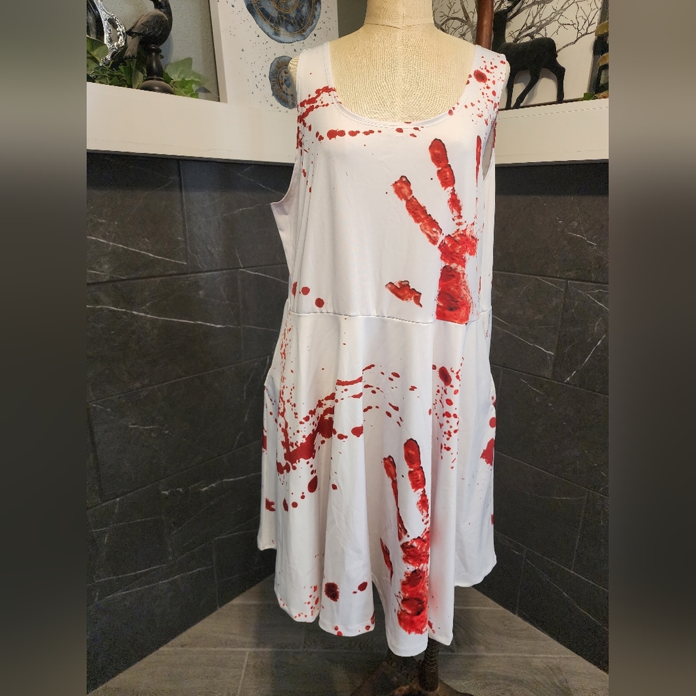 CowCow Bloody Handprint Dress w/pockets